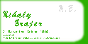 mihaly brajer business card